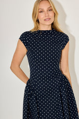 Cap Sleeve Gathered Midi Dress