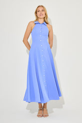 Flowy Collar Maxi Dress