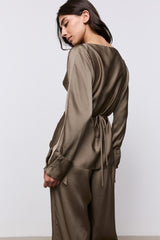Satin Wide Leg Trousers
