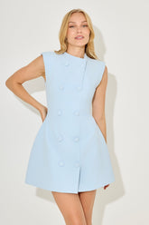 Sleeveless Button Mini Dress