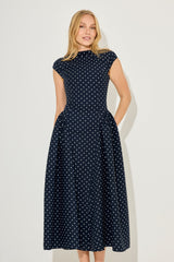 Cap Sleeve Gathered Midi Dress