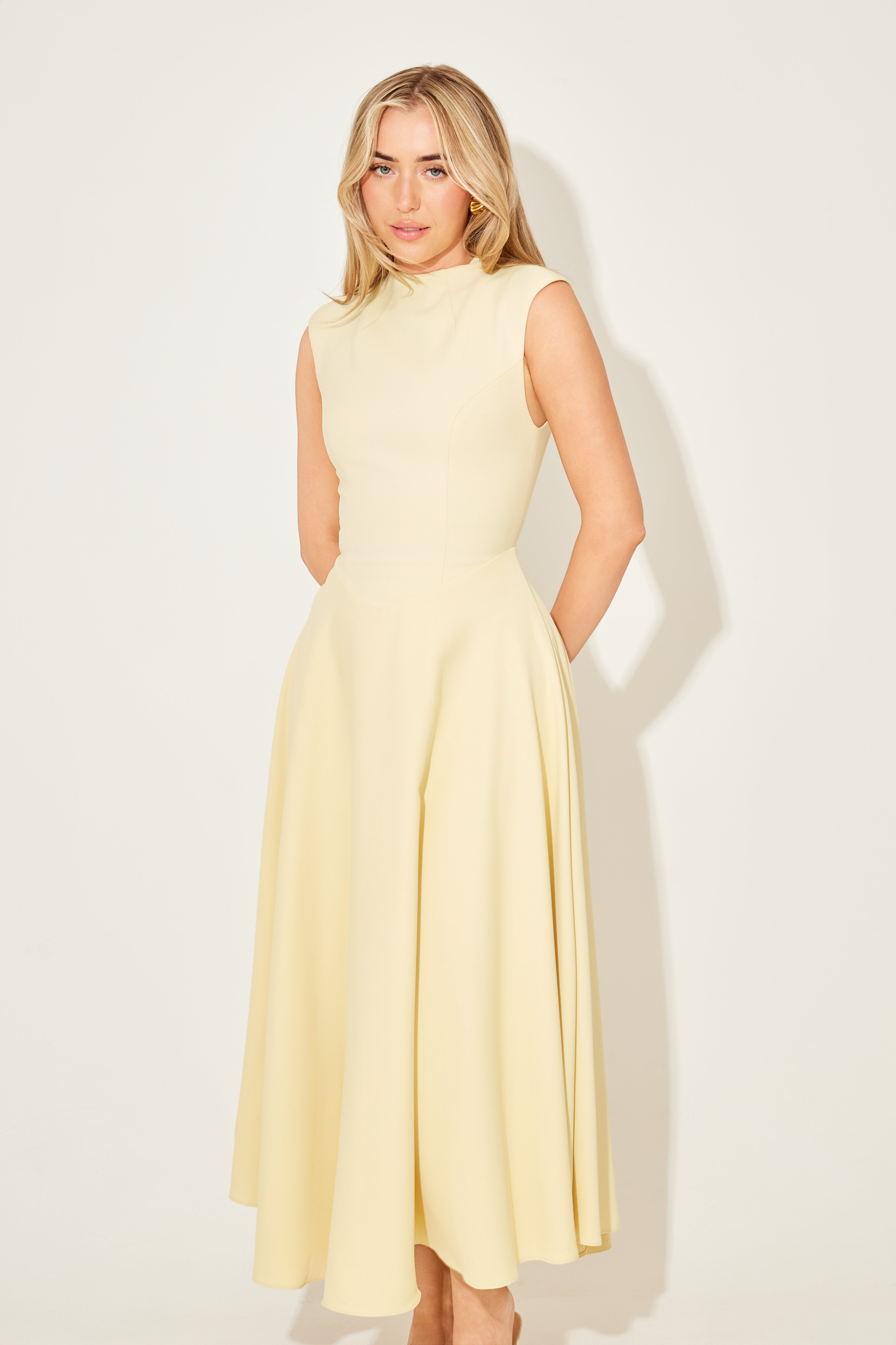 High Waist Midi Dress