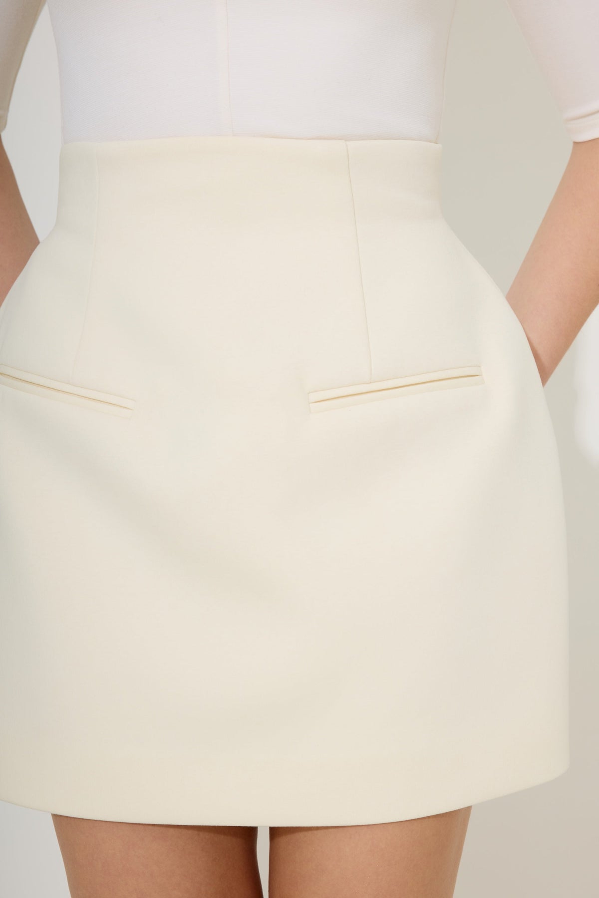 Cotton Mix Structured Skirt