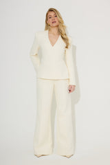 Cotton Mix Structured Trousers