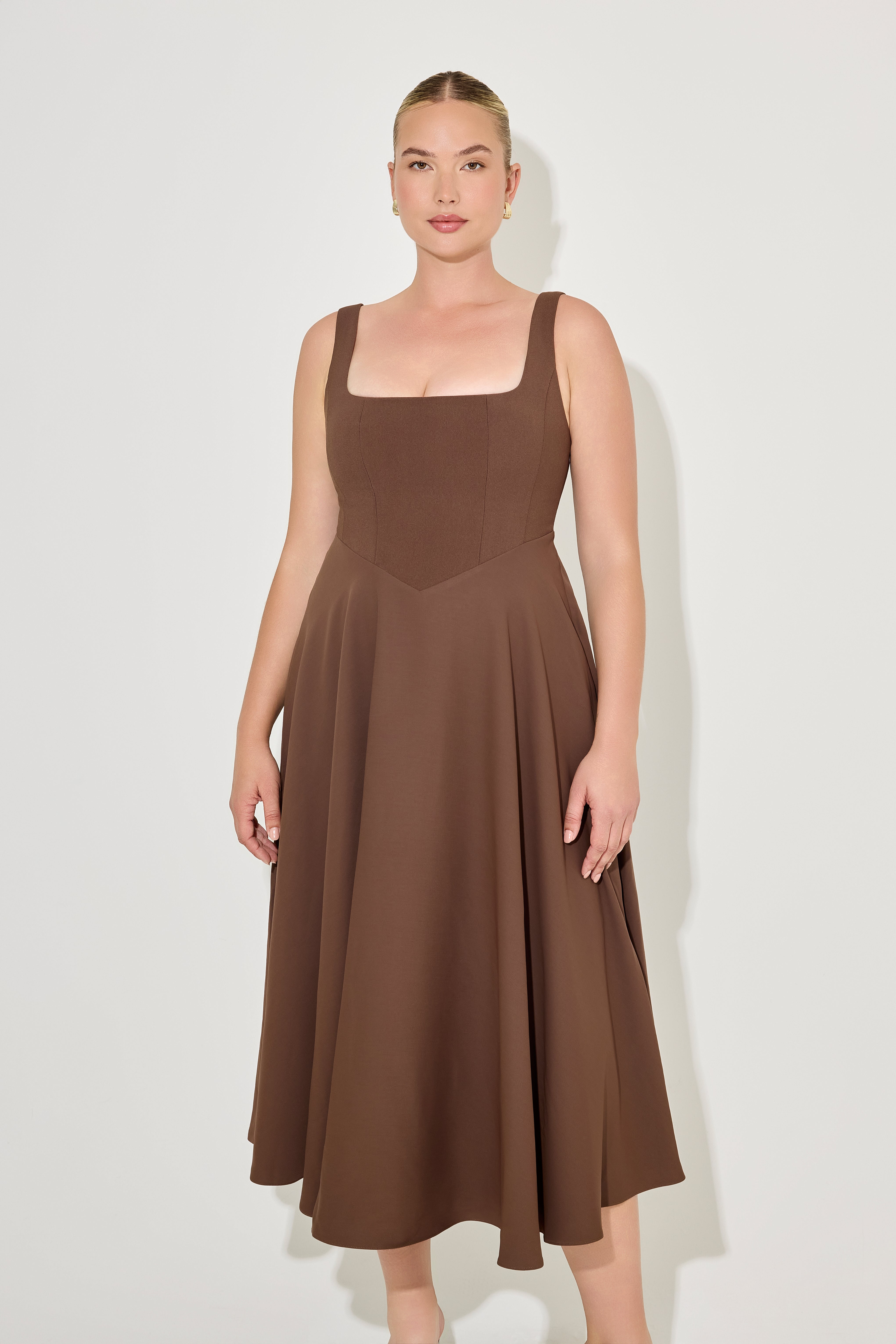 Square Neck Midi Dress