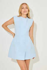 Sleeveless Button Mini Dress