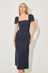 Square Neck Slip Midi Dress