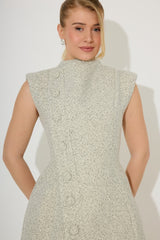 Tweed Button Detail Mini Dress