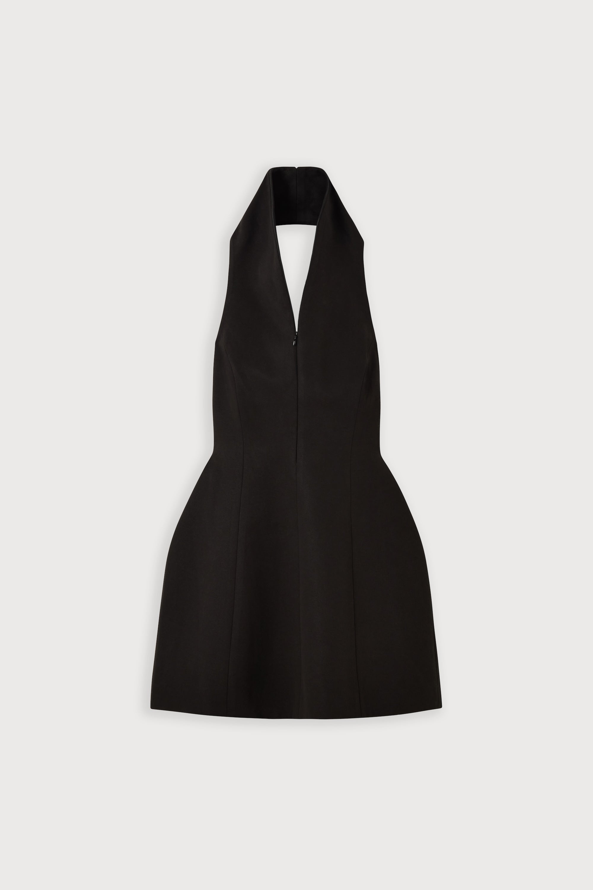 Cotton Mix Zip Collar Mini Dress